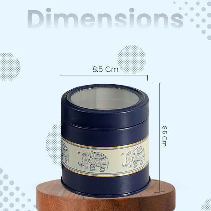 Mandala Blue Elephant 450ml Food Grade Metal Jars Set of 4 S Size