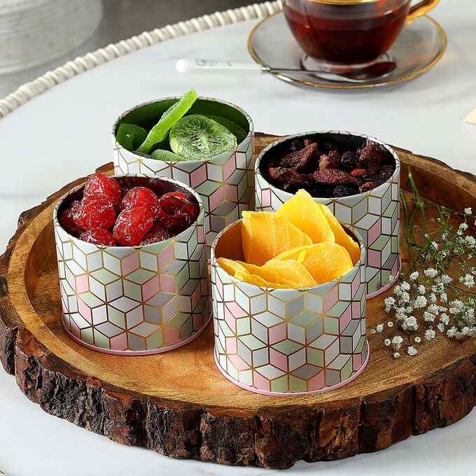 `Moroccan Pink Pastel 450ml Airtight Lid Jars Set of 4 S Size - Jarsome