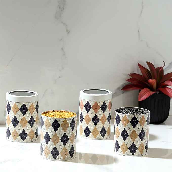 Brit Scottish Beige 1150ml Airtight Food Storage Container Set of 4 L Size - Jarsome