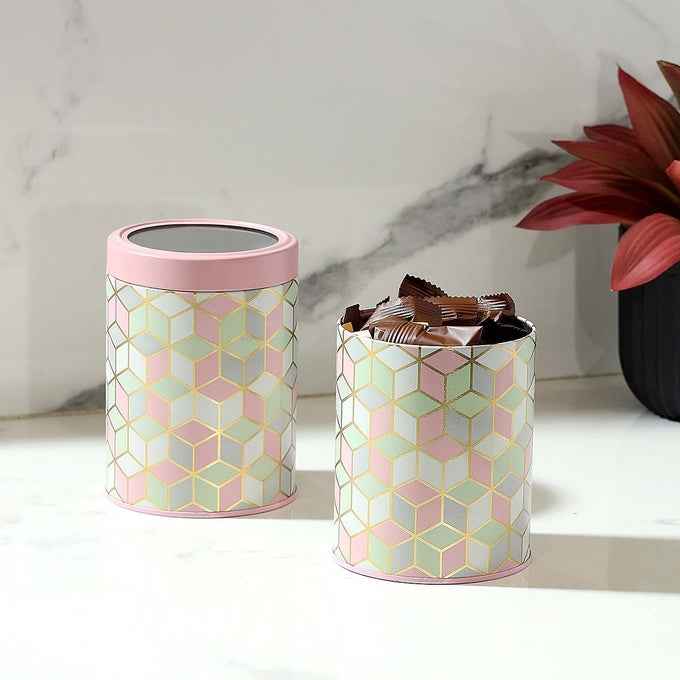 `Moroccan Pink Pastel 1150ml Airtight Lid Jars Set of 2 L Size - Jarsome