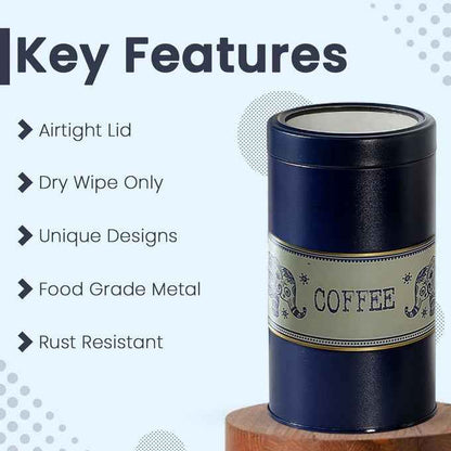 Mandala Blue Elephant 850ml Food Grade Metal Jars Set of 3 M Size