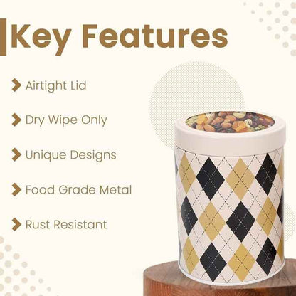 Brit Scottish Beige 1150ml Airtight Food Storage Container Set of 4 L Size - Jarsome