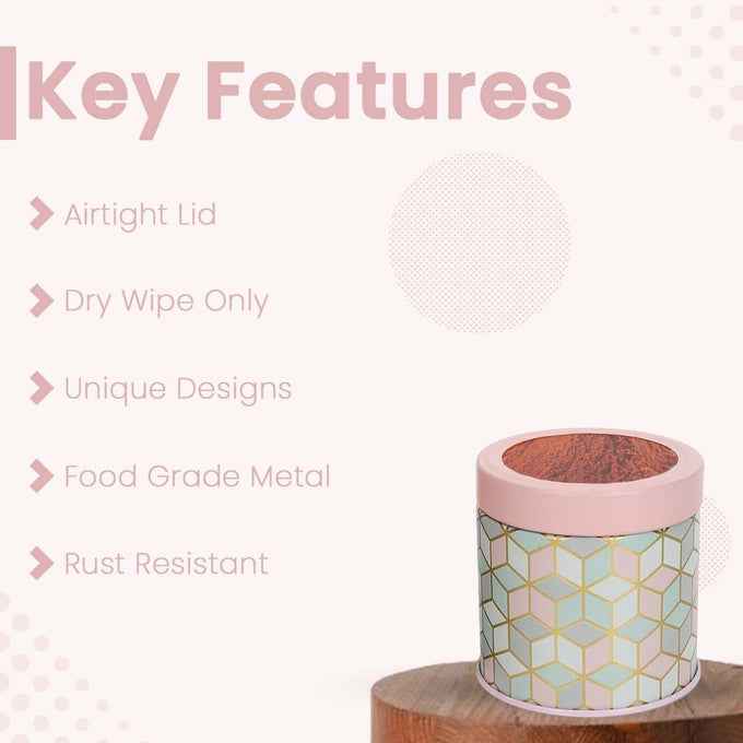 Moroccan Pink Pastel Container Airtight Lid Jars  - Jarsome