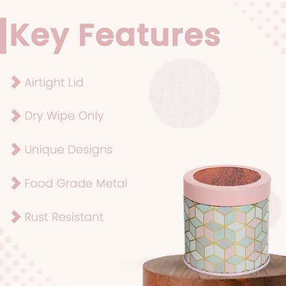 Moroccan Pink Pastel Container Airtight Lid Jars  - Jarsome