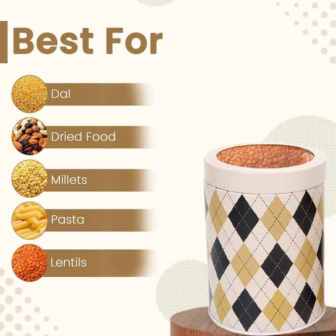 Brit Scottish Beige 1150ml Airtight Food Storage Container Set of 4 L Size - Jarsome