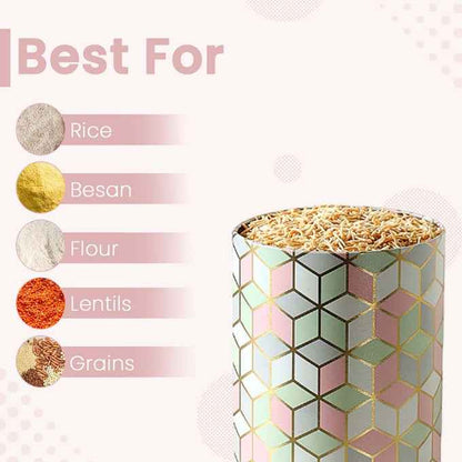 `Moroccan Pink Pastel 1450ml Airtight Lid Jars Set of 4 X-L Size - Jarsome