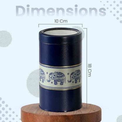 Mandala Blue Elephant 1450ml Food Grade Metal Jars Set of 2 X-L Size