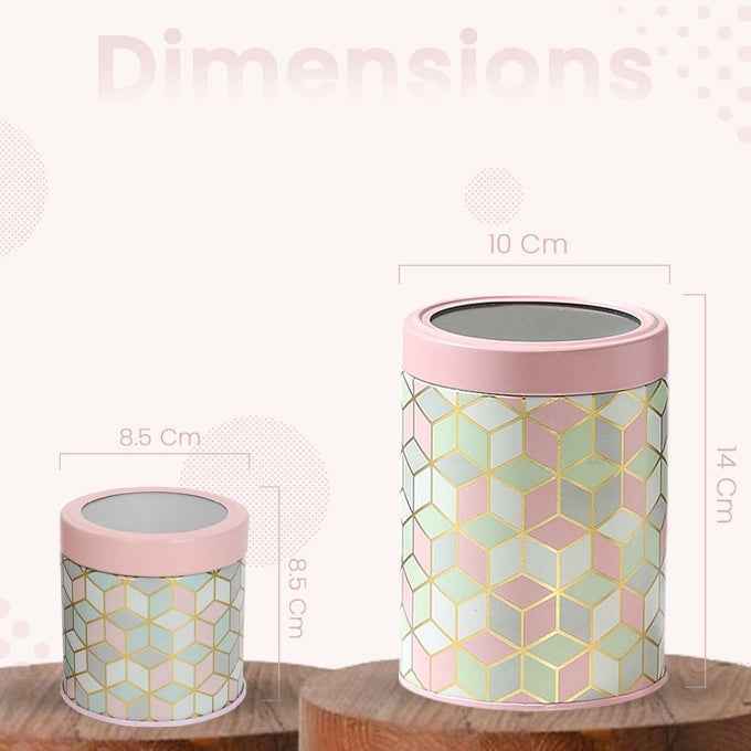 `Moroccan Pink Pastel 450ml & 1150ml Airtight Lid Jars Set of 4 (2S+2L)  Size - Jarsome