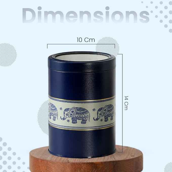 Mandala Blue Elephant 1150ml Food Grade Metal Jars Set of 4 L Size