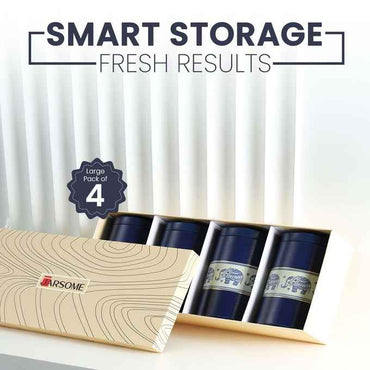 Mandala Blue Elephant 1150ml Food Grade Metal Jars Set of 4 L Size