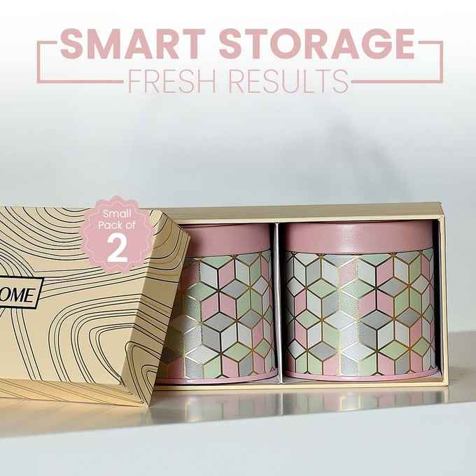 Moroccan Pink Pastel Container Airtight Lid Jars  - Jarsome