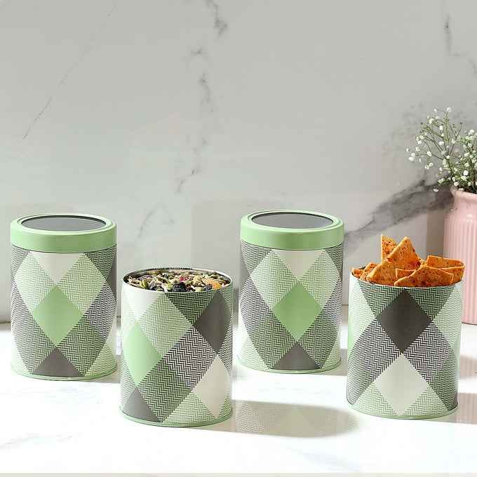 Brit Scottish Olive 1450ml Airtight Food Storage Container Set of 4 X-L Size - Jarsome