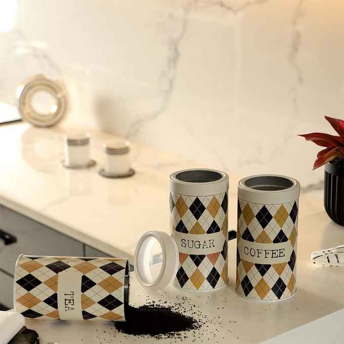 Brit Scottish Beige 850ml Airtight Food Storage Container Set of 3 M Size - Jarsome