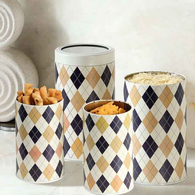 Brit Scottish Beige 850ml & 1150ml Airtight Food Storage Container Set of 4 - 2M+2X Size - Jarsome