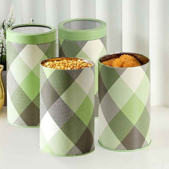 Brit Scottish Olive 850ml & 1450ml Airtight Food Storage Container  Set of 4 (2M+2XL) Size - Jarsome