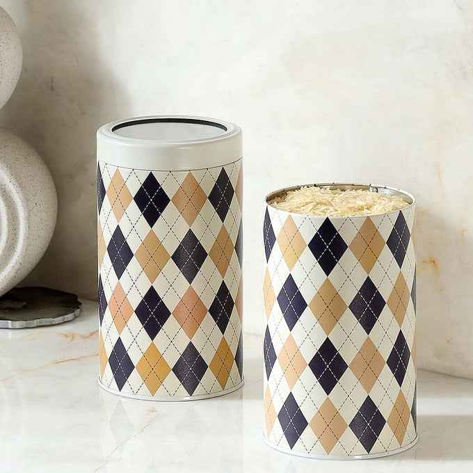 Brit Scottish Beige 1450ml Airtight Food Storage Container Set of 2 X-L Size - Jarsome