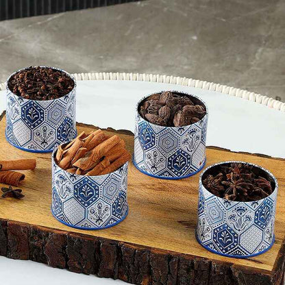 Moroccan Blue Pastel 450ml Airtight Lid Jars Set of 4 S Size - Jarsome