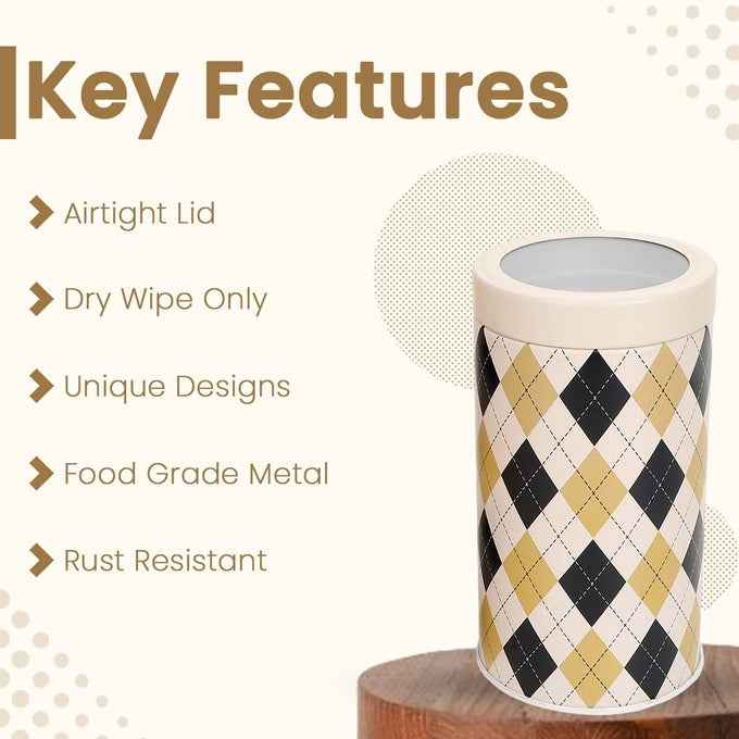 Brit Scottish Beige 850ml Airtight Food Storage Container Set of 4 M Size - Jarsome