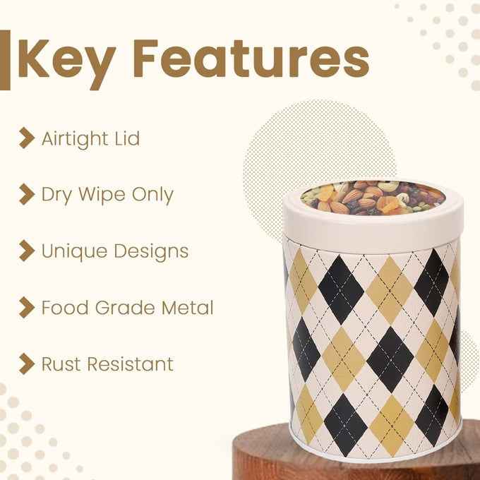 Brit Scottish Beige 1150ml Airtight Food Storage Container Set of 2 L Size - Jarsome