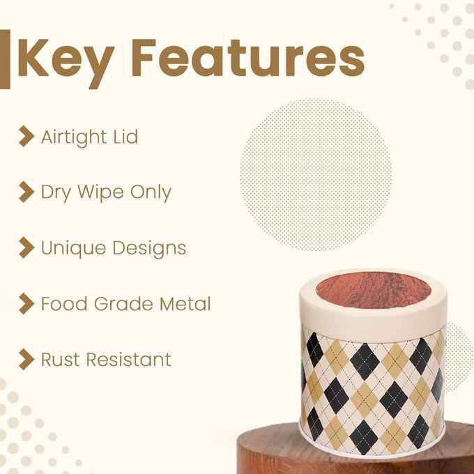 Brit Scottish Beige 450ml Airtight Food Storage Container Set of 4 S Size - Jarsome