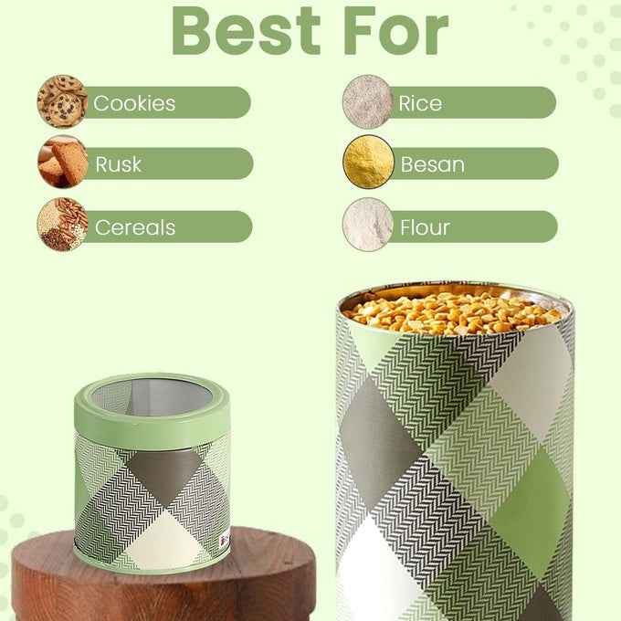 Brit Scottish Olive 450ml & 1150ml Airtight Food Storage Container Set of 4 (2S+2L) Size - Jarsome