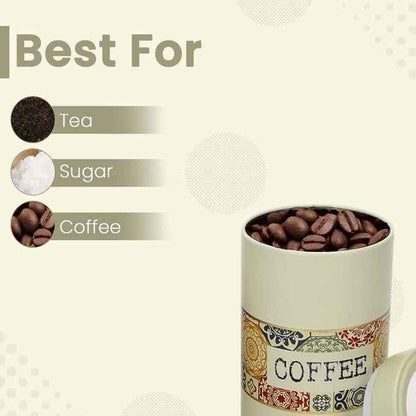 Mandala Beige Rangoli 850ml Food Grade Metal Jars Each Set of 3 M Size - Jarsome