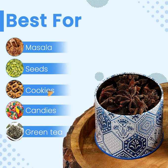 Moroccan Blue Pastel 450ml Airtight Lid Jars Set of 2 S Size - Jarsome