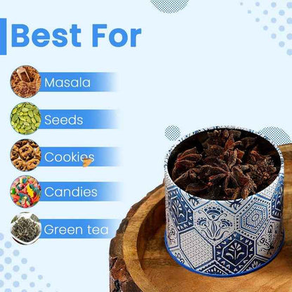 Moroccan Blue Pastel 450ml Airtight Lid Jars Set of 2 S Size - Jarsome