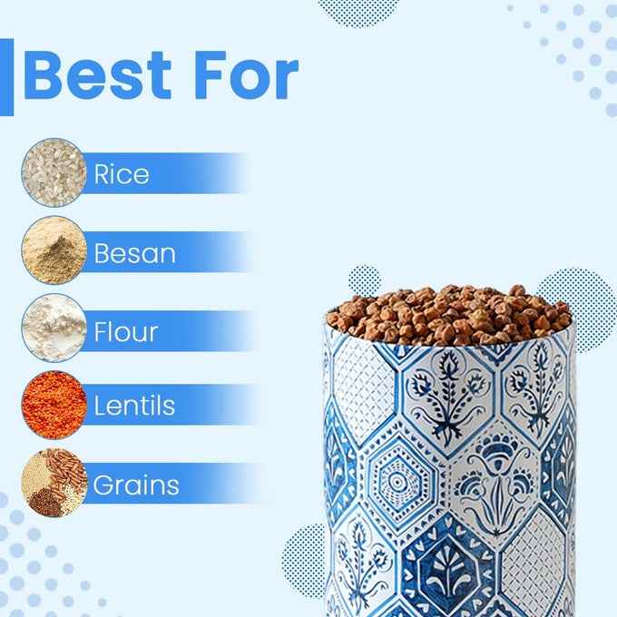 Moroccan Blue Pastel 1450ml Airtight Lid Jars Set of 4 X-L Size - Jarsome