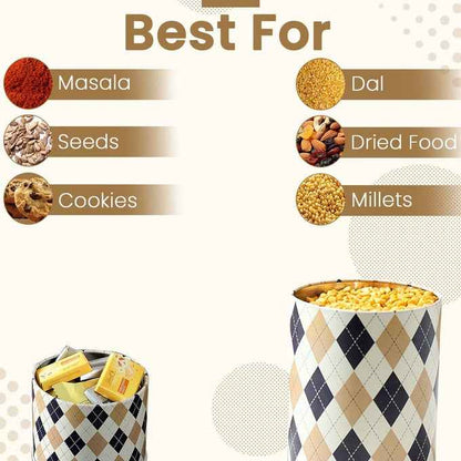 Brit Scottish Beige 450ml & 1150ml Airtight Food Storage Container Set of 4 - 2S+2L Size - Jarsome