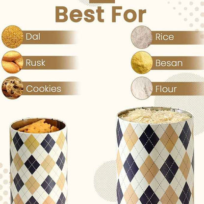 Brit Scottish Beige 850ml & 1150ml Airtight Food Storage Container Set of 4 - 2M+2X Size - Jarsome