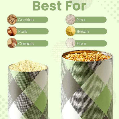 Brit Scottish Olive 850ml & 1450ml Airtight Food Storage Container  Set of 4 (2M+2XL) Size - Jarsome