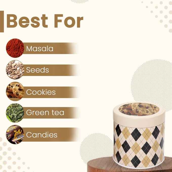 Brit Scottish Beige 450ml Airtight Food Storage Container Set of 4 S Size - Jarsome