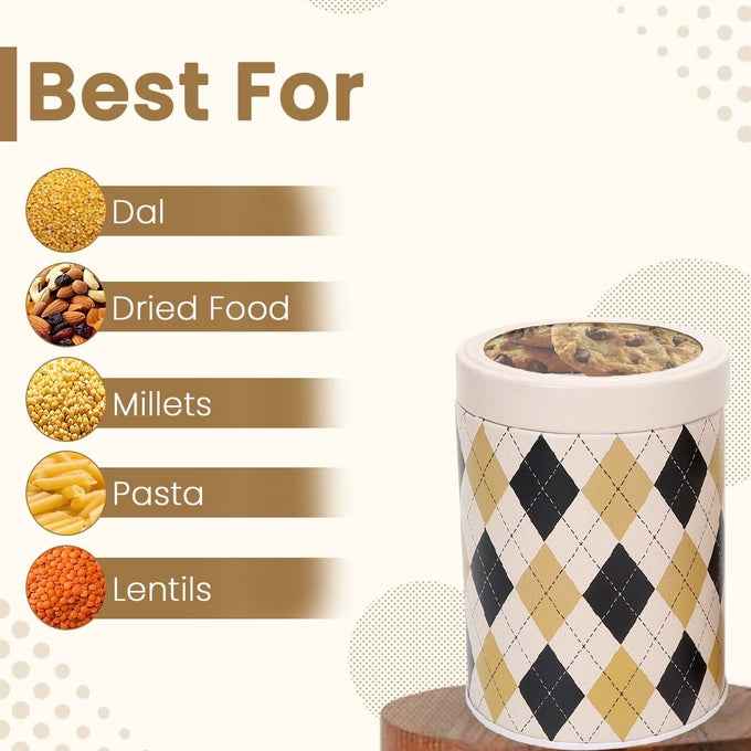 Brit Scottish Beige 1150ml Airtight Food Storage Container Set of 2 L Size - Jarsome