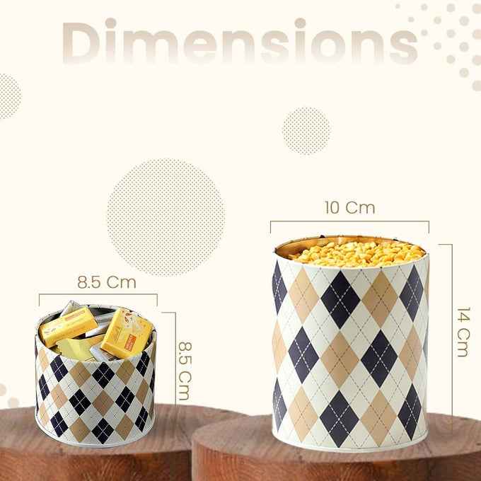 Brit Scottish Beige 450ml & 1150ml Airtight Food Storage Container Set of 4 - 2S+2L Size - Jarsome