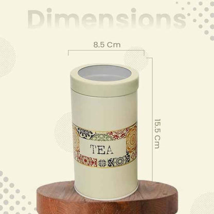 Mandala Beige Rangoli 850ml Food Grade Metal Jars Each Set of 3 M Size - Jarsome