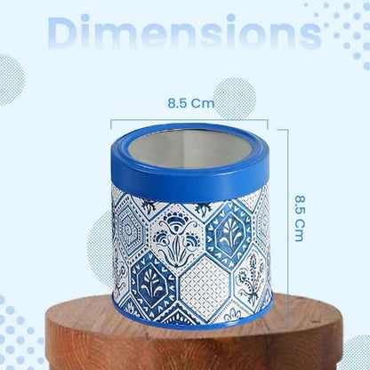 Moroccan Blue Pastel 450ml Airtight Lid Jars Set of 2 S Size - Jarsome