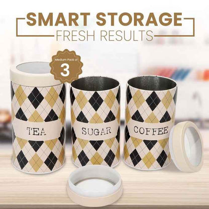 Brit Scottish Beige 850ml Airtight Food Storage Container Set of 3 M Size - Jarsome