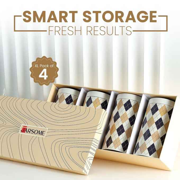 Brit Scottish Beige 1450ml Airtight Food Storage Container Set of 4 X-L Size - Jarsome