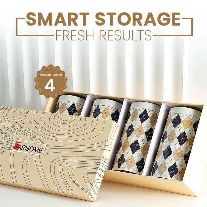 Brit Scottish Beige 850ml Airtight Food Storage Container Set of 4 M Size - Jarsome