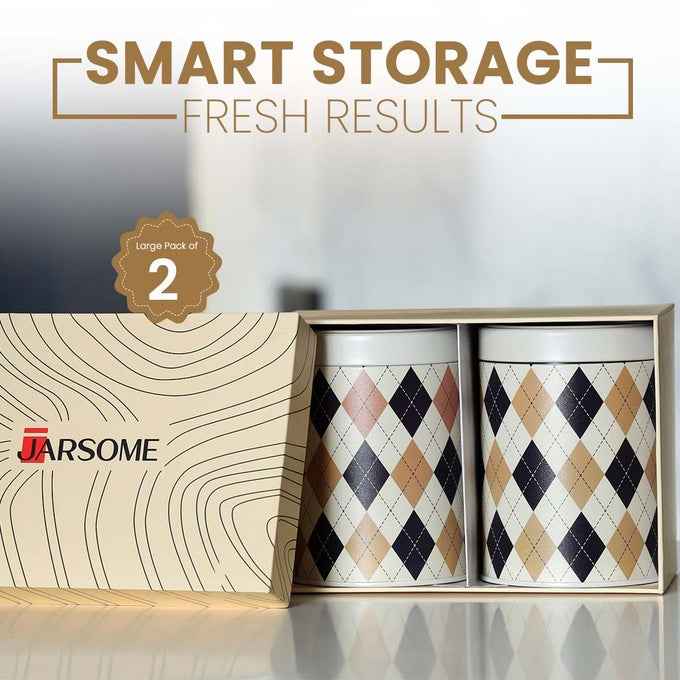 Brit Scottish Beige 1150ml Airtight Food Storage Container Set of 2 L Size - Jarsome