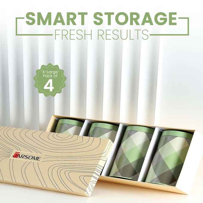 Brit Scottish Olive 1450ml Airtight Food Storage Container Set of 4 X-L Size - Jarsome