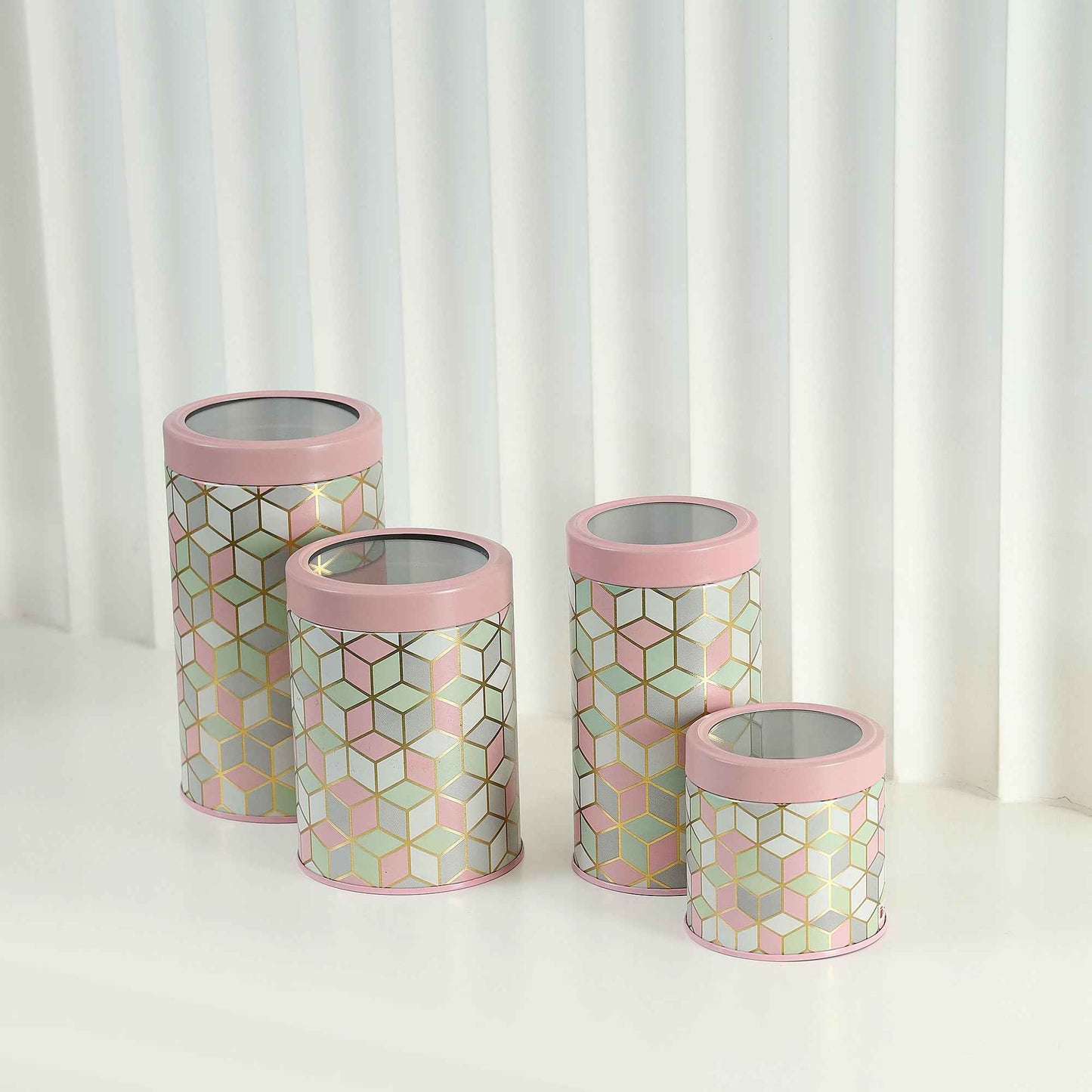 Moroccan Pink Pastel Container Airtight Lid Jars  - Jarsome