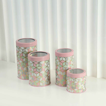 Moroccan Pink Pastel Container Airtight Lid Jars  - Jarsome